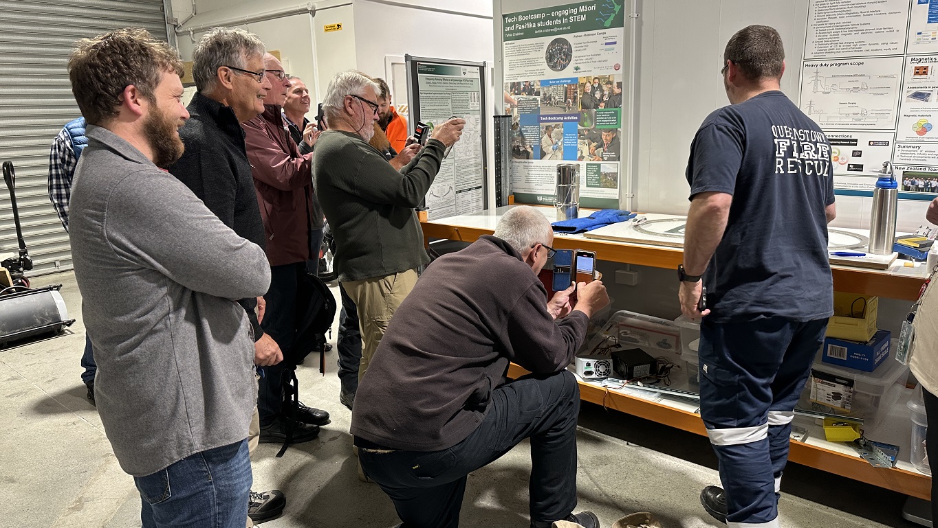 NZEI delgation photographing superconducting train.